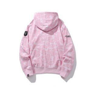 BAPE x Inter Miami CF Camo Pullover Hoodie Pink & Black & White - Image 5