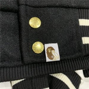 BAPE x OVO Varsity Jacket Cotton Coat Black - Image 3