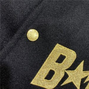 BAPE x OVO Varsity Jacket Cotton Coat Black - Image 9