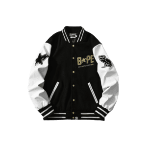 BAPE x OVO Varsity Jacket Black