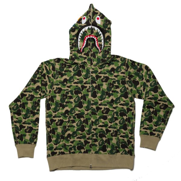 BAPE ABC Camo Shark Zip Hoodie Green