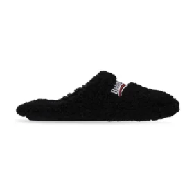 Balenciaga Black Furry Slides