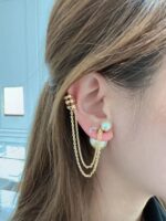 DIOR single double-chain stud earrings - Image 3