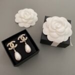 Chanel Water Drop Pearl Stud Earrings - Image 2