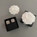 Chanel Square Pearl Stud Earrings - Image 2