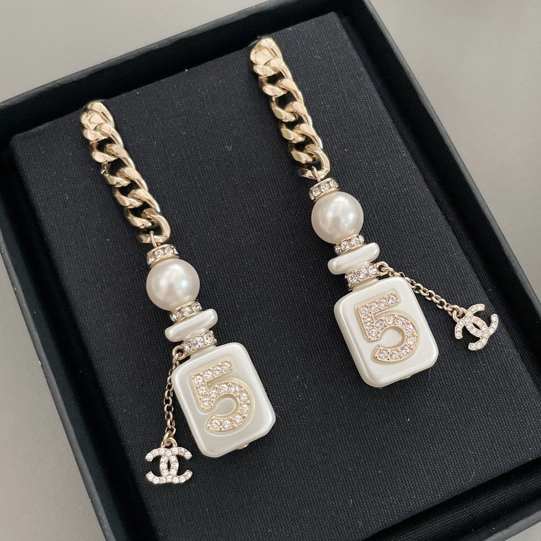 20230330052027168016802764978.jpg Chanel Perfume Bottle Stud Earrings - Image 1