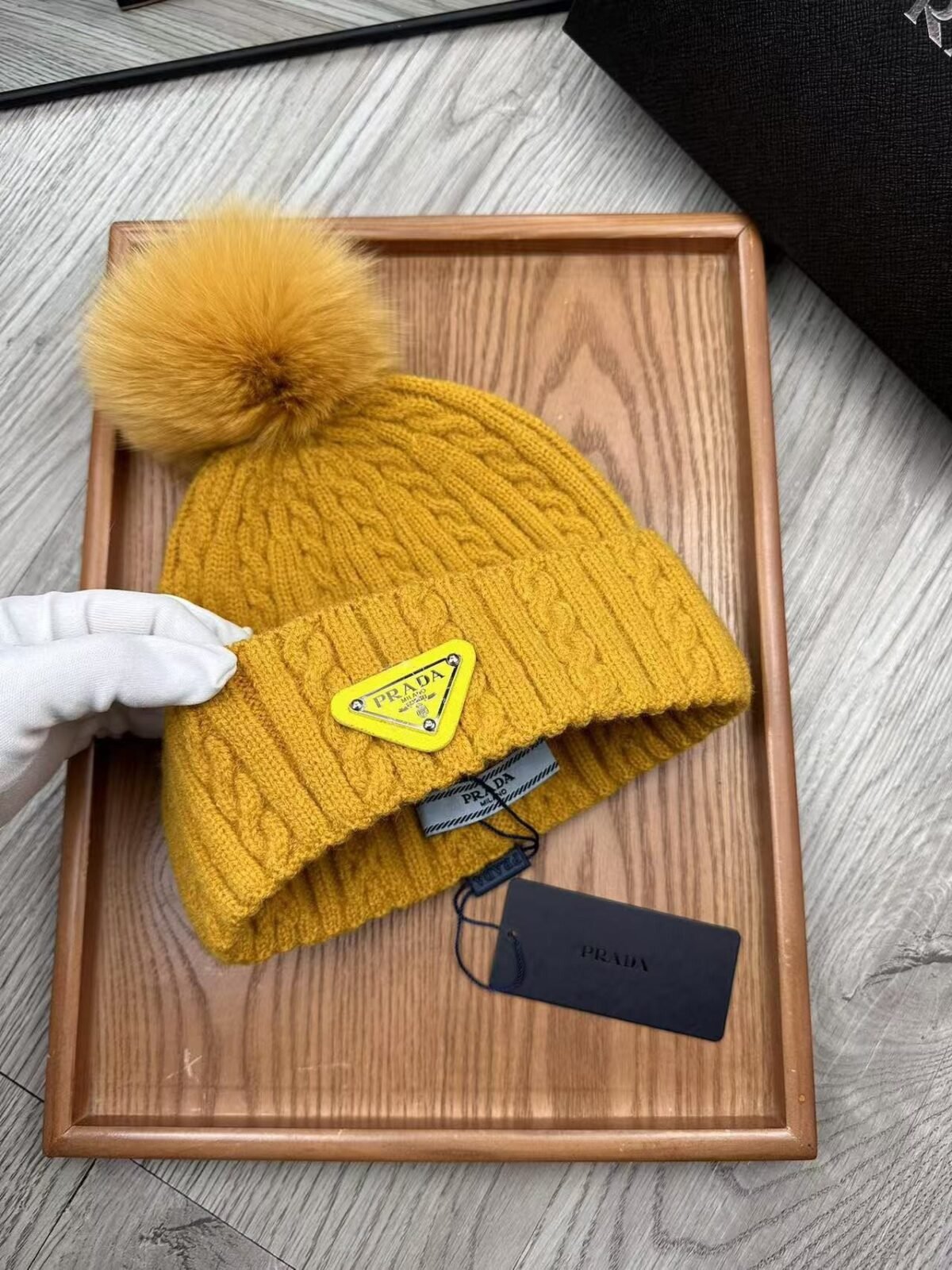 Prada plush ball knitted hat - Image 7