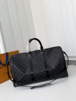New KEEPALL BANDOULI??RE black check travel bag N14202 - Image 3