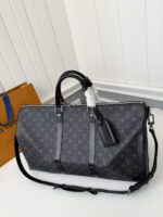 New KEEPALL BANDOULI??RE black check travel bag N14202 - Image 2