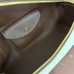 Loro Piana new counter wine red leather with canvas handbag crossbody ba Size: 27*1*10cm - Image 9