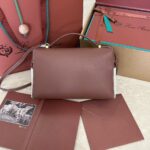 Loro Piana new counter wine red leather with canvas handbag crossbody ba Size: 27*1*10cm - Image 2
