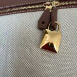Loro Piana new counter wine red leather with canvas handbag crossbody ba Size: 27*1*10cm - Image 7