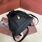 loro piana extra black imported cowhide drawstring backpack Size: 25*27*14cm - Image 3
