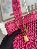 chloe spring and summer new style SUMMER BANANA dopamine color rose red pure handmade straw woven ba - Image 7