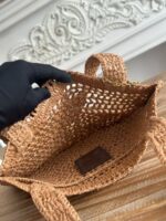 chloe spring and summer new SUMMER BANANA dopamine color brown pure handmade straw woven ba Size: 3 - Image 6