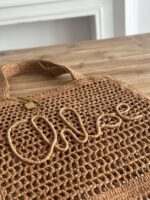 chloe spring and summer new SUMMER BANANA dopamine color brown pure handmade straw woven ba Size: 3 - Image 5