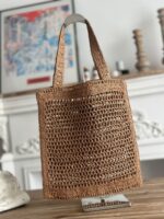 chloe spring and summer new SUMMER BANANA dopamine color brown pure handmade straw woven ba Size: 3 - Image 2
