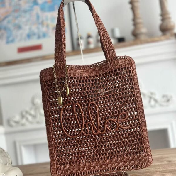 chloe spring and summer new style SUMMER BANANA dopamine color caramel color pure handmade straw wov