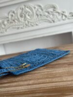 chloe spring and summer new SUMMER BANANA dopamine color blue pure handmade straw woven ba Size: 33 - Image 3