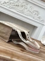Chloe Woody linen pure cotton canvas and glossy small dough, pink casual bag Mediu Size: 37*26*12cm - Image 5