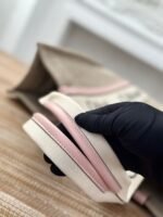 Chloe Woody linen pure cotton canvas and glossy small dough, pink casual bag Larg Size: 45*33*13cm - Image 6