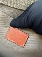 Chloe Woody linen pure cotton canvas and glossy small dough, orange casual bag Mediu Size: 37*26*12 - Image 9