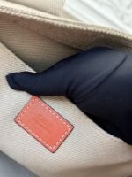 Chloe Woody linen pure cotton canvas and glossy small dough, orange casual bag Larg Size: 45*33*13c - Image 9