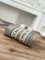 Chloe Woody linen pure cotton canvas and glossy small dough, blue casual bag mini: 20*14*6cm - Image 5