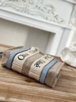 Chloe Woody linen pure cotton canvas and glossy crust, blue casual bag Small: 26.5*20*8cm - Image 4