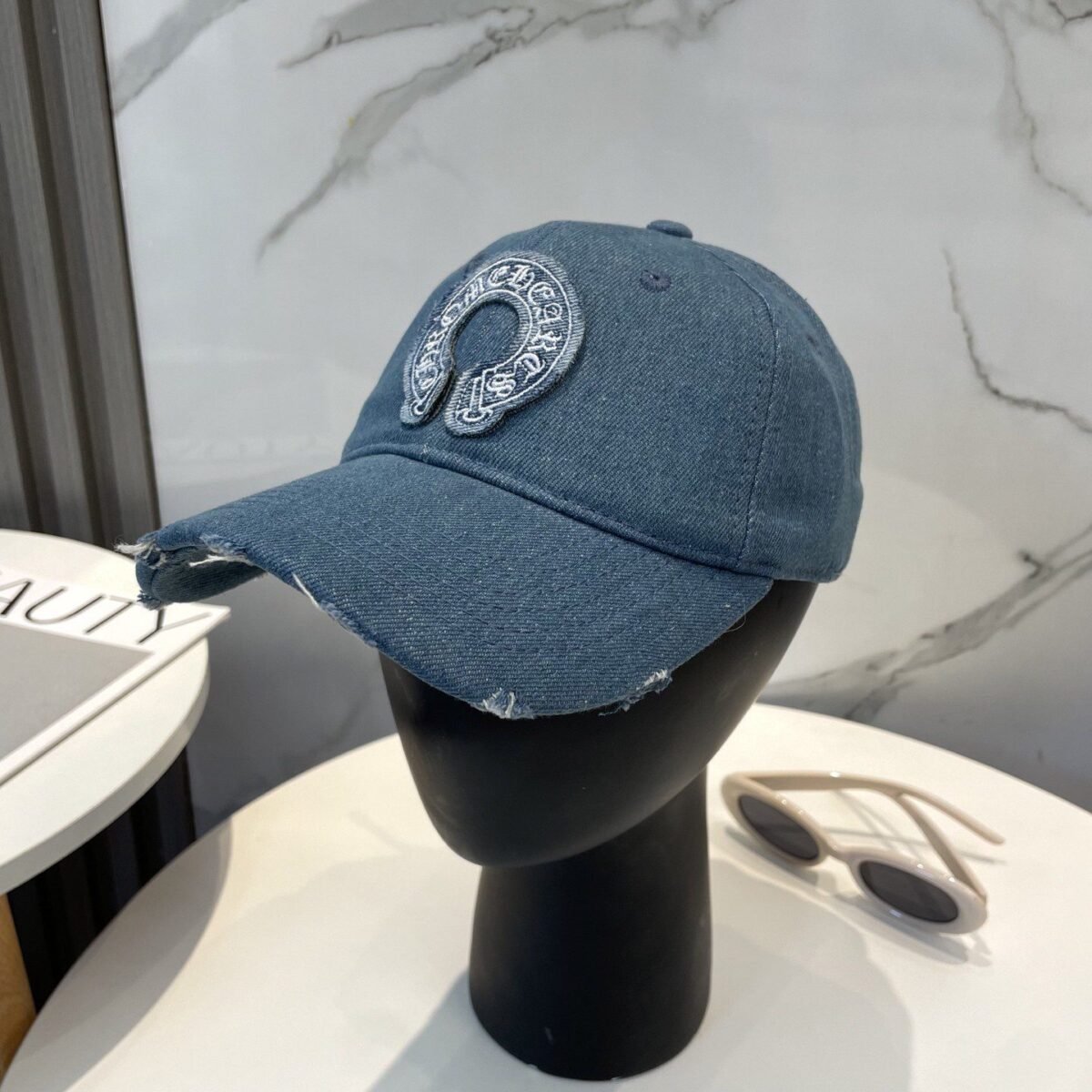 Chrome Hearts denim style embroidered baseball cap - Image 3