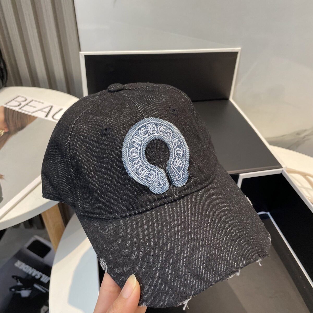 Chrome Hearts denim style embroidered baseball cap - Image 2