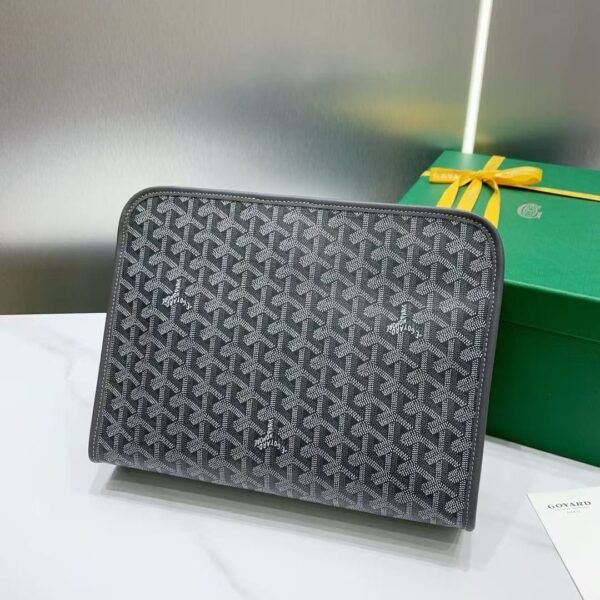 Goyard imported cowhide with canvas large toilet bag Size: 30*23*8cm