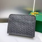 Goyard imported cowhide with canvas large toilet bag Size: 30*23*8cm - Image 2