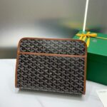 Goyard imported cowhide with canvas large toilet bag Size: 30*23*8cm