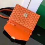 Goyard imported cowhide with canvas one-shoulder crossbody bag Size: 21*16*4cm - Image 5