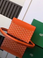 Goyard imported cowhide with canvas one-shoulder crossbody bag Size: 21*16*4cm - Image 2