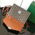 Goyard imported cowhide with canvas one-shoulder crossbody bag Size: 21*16*4cm - Image 5