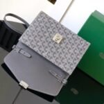Goyard imported cowhide with canvas one-shoulder crossbody bag Size: 21*16*4cm - Image 5