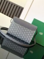Goyard imported cowhide with canvas one-shoulder crossbody bag Size: 21*16*4cm - Image 2