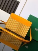 Goyard imported cowhide with canvas one-shoulder crossbody bag Size: 21*16*4cm - Image 2