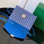 Goyard imported cowhide with canvas one-shoulder crossbody bag Size: 21*16*4cm - Image 5