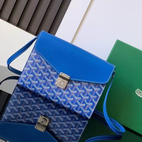 Goyard imported cowhide with canvas one-shoulder crossbody bag Size: 21*16*4cm