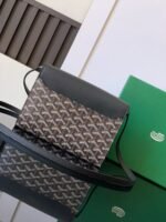 Goyard imported cowhide with canvas one-shoulder crossbody bag Size: 21*16*4cm - Image 2