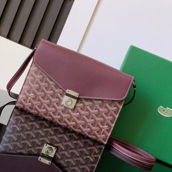 Goyard imported cowhide with canvas one-shoulder crossbody bag Size: 21*16*4cm