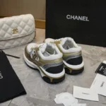 Chanel CC Logo Sneaker Khaki - Image 5
