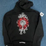 Chrome Hearts Red Horseshoe Logo Zip Up Hoodie - Image 8