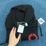 Chrome Hearts Red Horseshoe Logo Zip Up Hoodie - Image 11