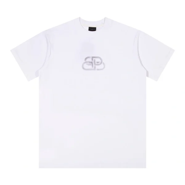 Balenciaga White Logo Print Cotton T-Shirt