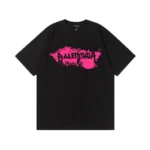 Balenciaga White/Black Logo Print Cotton T-Shirt - Image 2