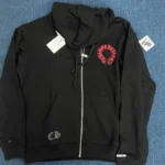 Chrome Hearts Red Horseshoe Logo Zip Up Hoodie - Image 5